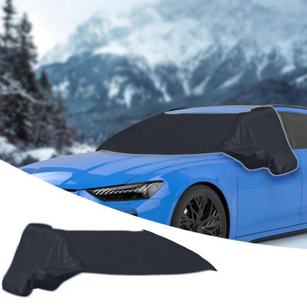 Copri parabrezza per auto, fissaggio magnetico, 270 x 94 cm, protegge anche i finestrini laterali, gli specchietti e le serrature da ghiaccio e neve