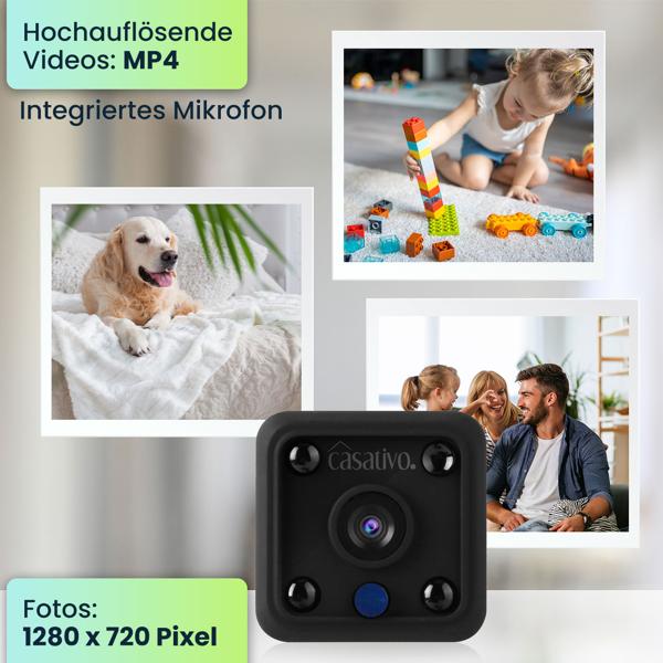 Micro-IP-Kamera Akkubetrieb HD 720p, 120° Weitwinkel, Nachtsicht, WLAN: Diskret, leistungsstark, Sichern Sie Ihr Zuhause jederzeit & überall!