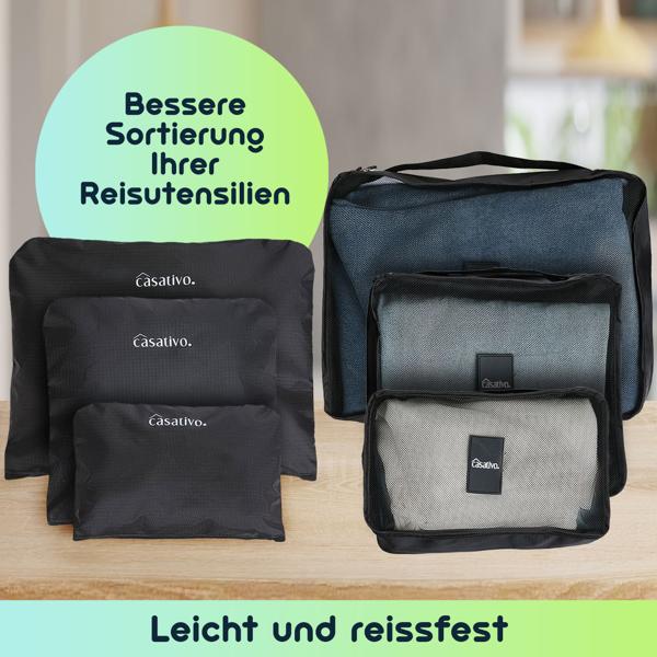 Vielseitige Organizer-Taschen (6er-Set) für Koffer, Rucksack & Reisetasche: Für strukturiertes Packen, kompakt, leicht & ideal für Reisen
