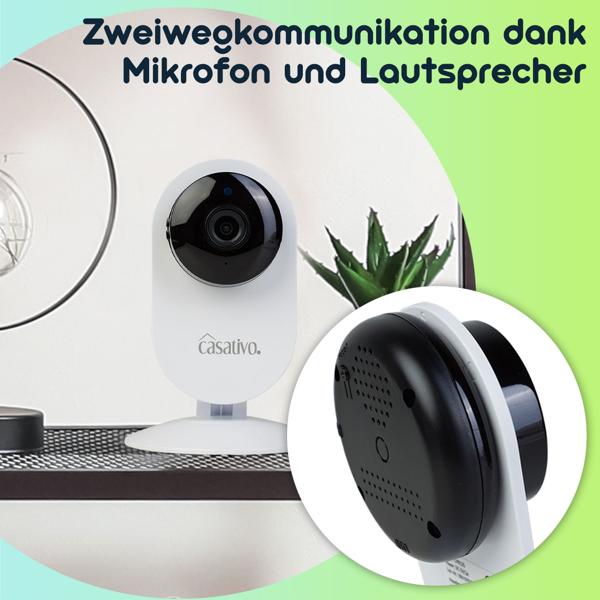 Full-HD-IP-Überwachungskamera mit Nachtsicht, 135° Weitwinkel – WLAN-Kamera mit Zwei-Wege-Audio & Bewegungserkennung für Zuhause & Büro