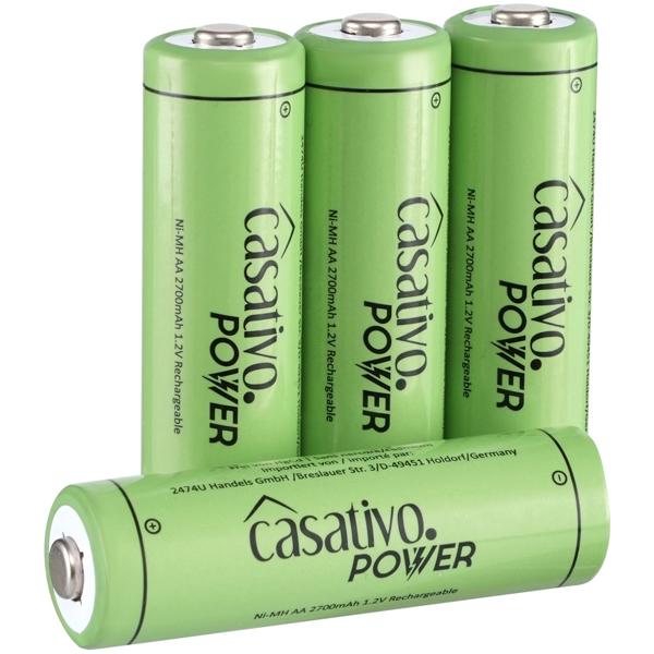 4er NiMH AA Akkus 2700 mAh mit Case - Premium Leistung für alle Geräte - bis zu 1000-mal wiederaufladbar - 1.2V Mignon Akkus ohne Memory-Effekt