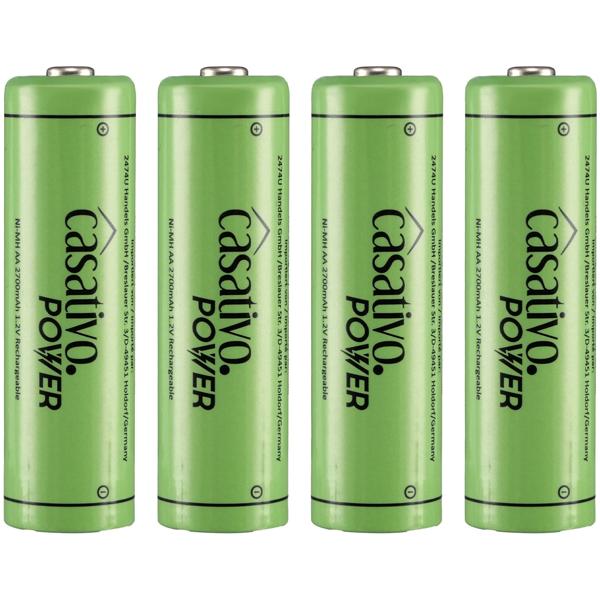 4er NiMH AA Akkus 2700 mAh mit Case - Premium Leistung für alle Geräte - bis zu 1000-mal wiederaufladbar - 1.2V Mignon Akkus ohne Memory-Effekt