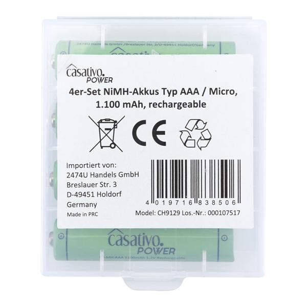 AAA Akkus 1100 mAh im 8er Pack mit Case – Wiederaufladbar, Stark & Universell einsetzbar für viele Geräte