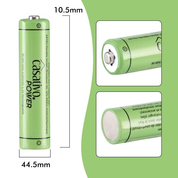 AAA Akkus 1100 mAh im 8er Pack mit Case – Wiederaufladbar, Stark & Universell einsetzbar für viele Geräte