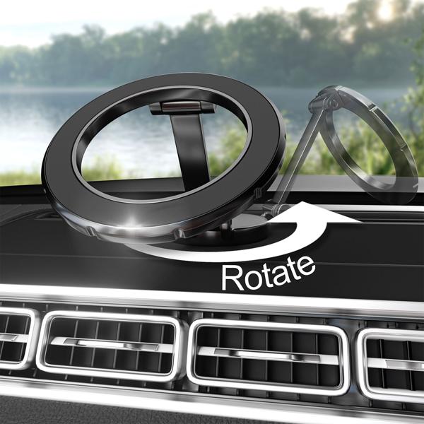 Elegante Auto Smartphone-Halterung MagSafe komp., silber, 360° drehbar, einfache Montage, sichere KFZ-Handy-Magnethalterung für iPhone 16,15,14,13,12