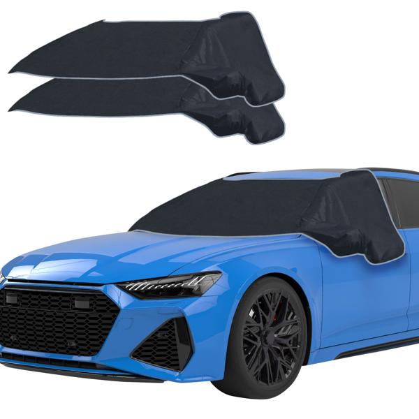 3 Bâches Pare-Brise Magnétiques Anti-Givre Hiver/Été - Protection Vitres Latérales Rétroviseurs Serrures - Textile PP 270x94 cm Universel 12 Aimants