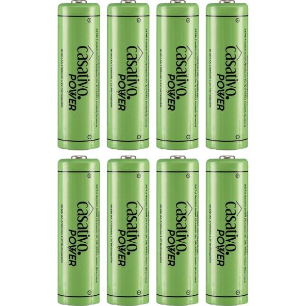AA Akkus 2700 mAh im 8er Pack mit Case – Wiederaufladbare Batterien, stark & universell einsetzbar - Lange Lebensdauer