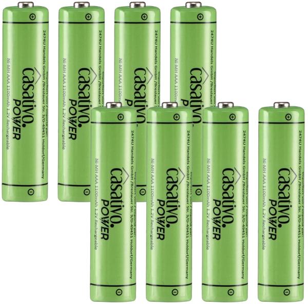 AAA Akkus 1100 mAh im 8er Pack mit Case – Wiederaufladbar, Stark & Universell einsetzbar für viele Geräte