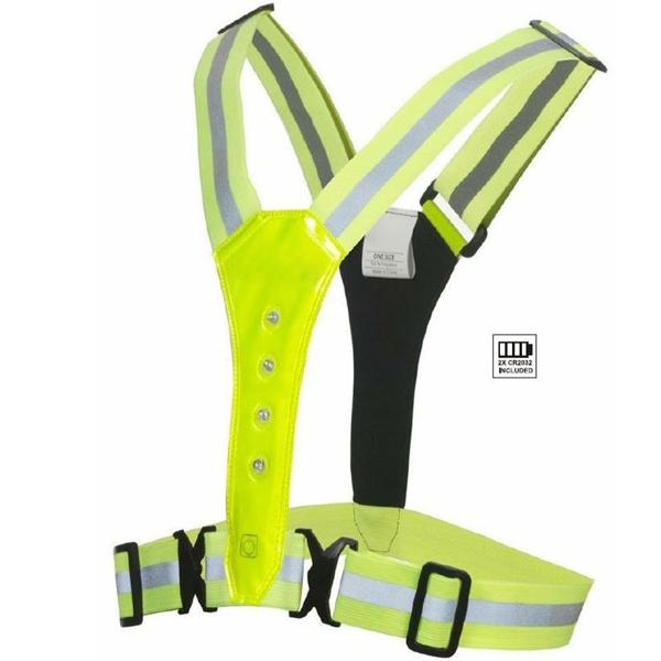 2er-Set Hochsichtbare Sicherheitsweste in Neongelb, 3 Leuchtmodi, wasserfest & verstellbar – Gürtelweste ideal für Jogger, Radfahrer & Outdoor-Sport bei Dunkelheit