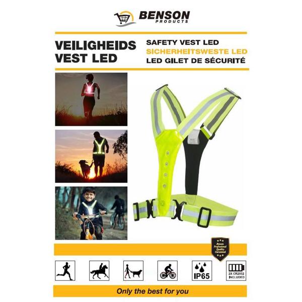 2er-Set Hochsichtbare Sicherheitsweste in Neongelb, 3 Leuchtmodi, wasserfest & verstellbar – Gürtelweste ideal für Jogger, Radfahrer & Outdoor-Sport bei Dunkelheit