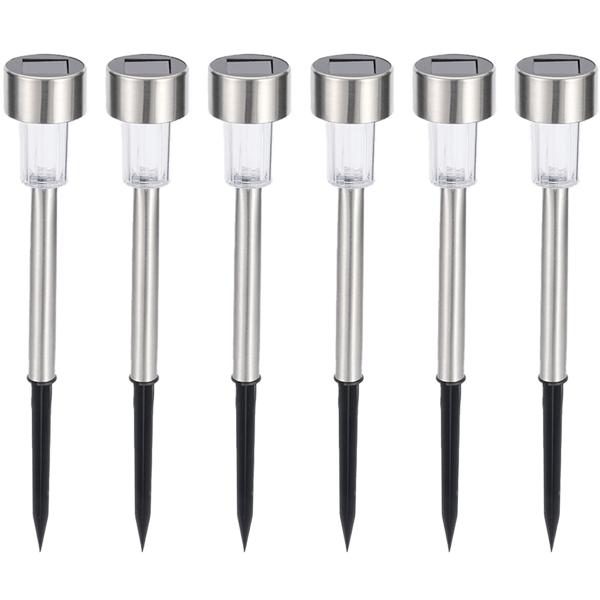 6 mini-lampes d’extérieur – balises solaires avec capteur crépusculaire et piquet – résistantes aux intempéries – éclairage automatique et élégant pour des allées sûres