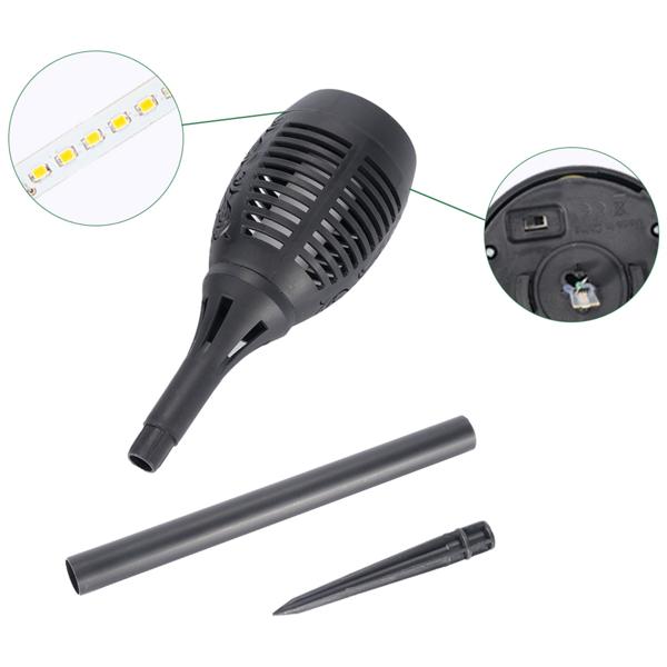 2er-Set LED-Solar-Gartenfackeln mit Flammen-Effekt (H 78cm): Akku, realistisch & wetterfest - Fur romantisches Ambiente im Garten & Balkon