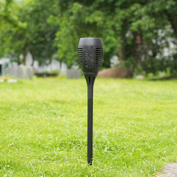 2er-Set LED-Solar-Gartenfackeln mit Flammen-Effekt (H 78cm): Akku, realistisch & wetterfest - Fur romantisches Ambiente im Garten & Balkon