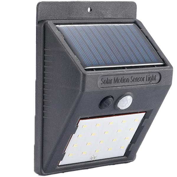 Solar LED-Wandleuchte mit Bewegungsmelder – Helle Aussenleuchte mit 20 SMD-LEDs, energiesparend & IP44
