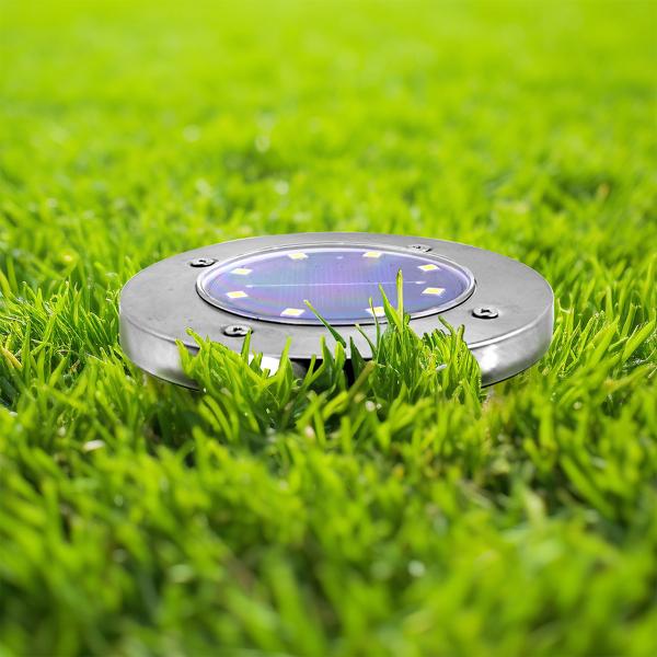 Proiettore solare da pavimento di pregio, 200 lm, IP44, con picchetto: lampada esterna luminosa per giardino e sentieri – crea sicurezza e accenti di luce