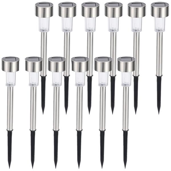 Edles 12er-Set Solar-Wegeleuchten mit Erdspiess & Dämmerungssensor - Wetterfest & vollautomatisch - sichere Wege & stilvolle Akzente