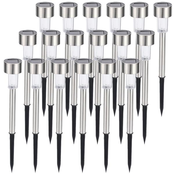 18er-Set Mini-Solar-Wegeleuchten - Dämmerungssensor & Erdspiess - Kabellose LED-Gartenleuchten, spritzwassergeschützt, 8h Leuchtdauer