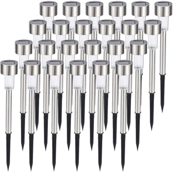 24er-Set Mini-Solar-Wegeleuchten - Dämmerungssensor & Erdspiess - Für Gartenwege, Treppen, Beete - Kabellose LED-Solarleuchten bis 8h