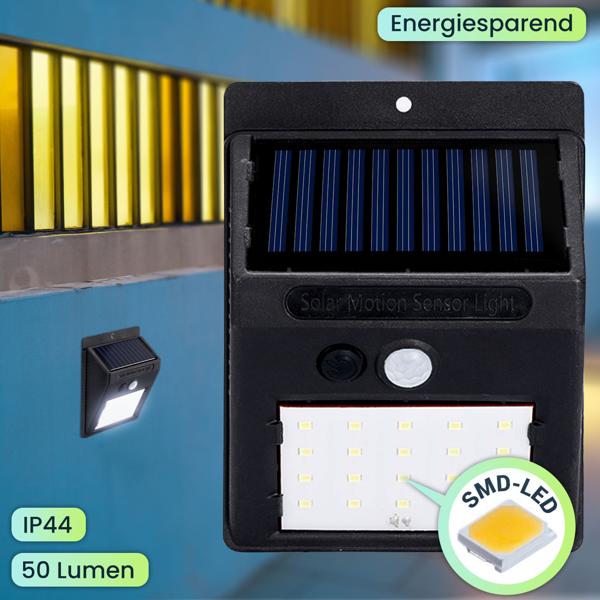 8er-Set Kompakte Solar-LED-Wandleuchte mit Bewegungsmelder (20 SMD-LEDs): Helles Licht für sichere Wege & Eingänge – Energiesparend & kabellos