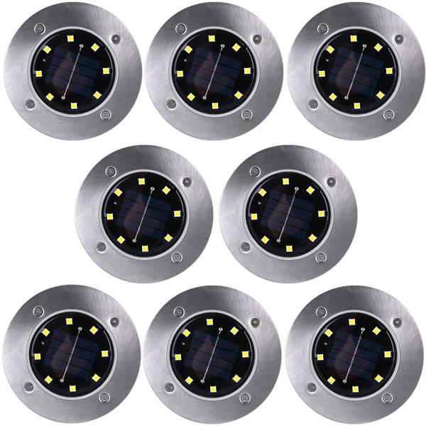 Edles 8er-Set Solar-Bodenstrahler 200lm IP44 mit Erdspiess: Helle Aussenleuchte für Garten & Weg – Schaffen Sie Sicherheit & Lichtakzente