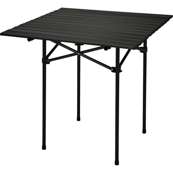 Camping-Set - kompakter Campingtisch rollbarer Tischplatte, schwarz, 70x70x69cm - Campingstuhl klappbar, belastbar 110kg, inkl. Tasche