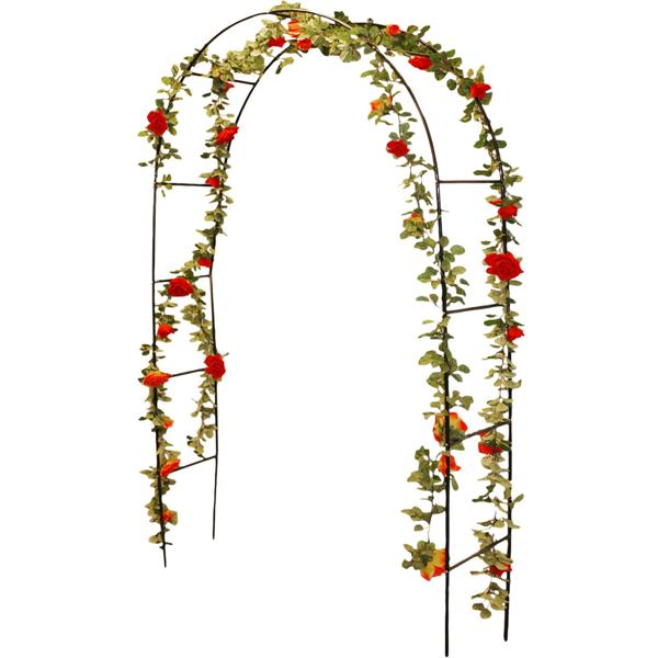 Majestätischer Rosenbogen aus Metall: 140x240cm, dunkelgrün - stabiles Rankgestell für üppige Rosenpracht und Kletterpflanzen