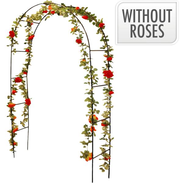 Majestätischer Rosenbogen aus Metall: 140x240cm, dunkelgrün - stabiles Rankgestell für üppige Rosenpracht und Kletterpflanzen