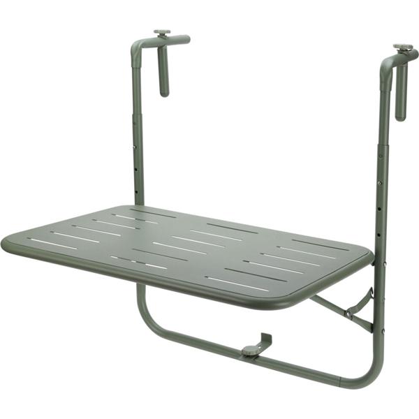 Platzsparender Balkon Hängetisch (grün, 60x40cm): Ideal für kleine Balkone & Terrassen, robuster Metalltisch, einfach zu montieren & stilvoll für Ihre Outdoor-Oase