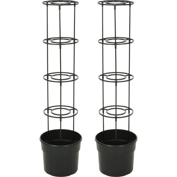 2er-Set Stabile Pflanzkübel für Tomaten mit Rankhilfe, 115 cm, üppiges Tomatenwachstum auf Balkon & Terrasse