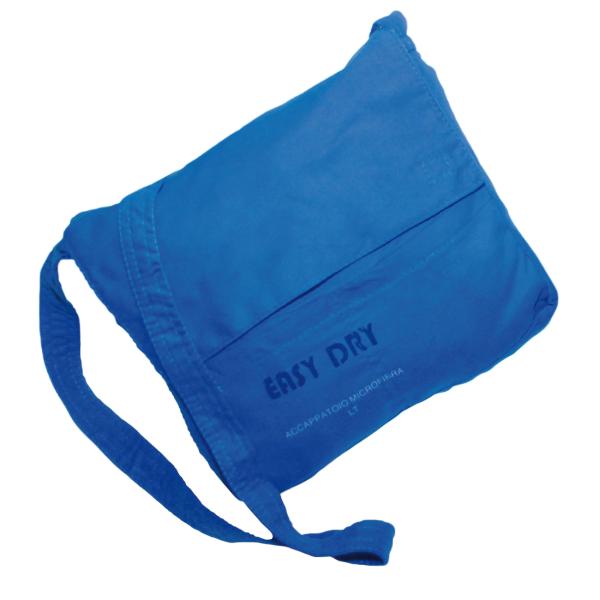 Mikrofaser-Bademantel XL - Saugfähig & schnell trocknend mit Kapuze - 80% Polyester, 20% Polyamid, blau, 500g, 30° waschbar, inkl. Mikrofasertasche