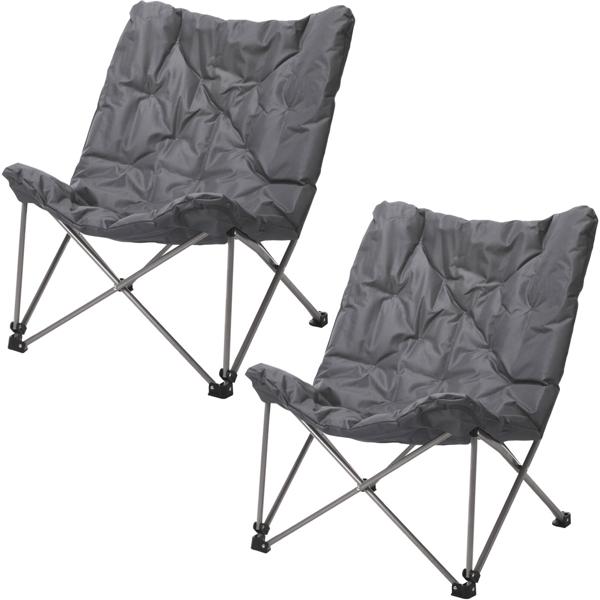 set di 2 sedie da campeggio imbottite, pieghevoli, robuste, leggere e poco ingombranti, ideali per il campeggio, l‘outdoor e i festival