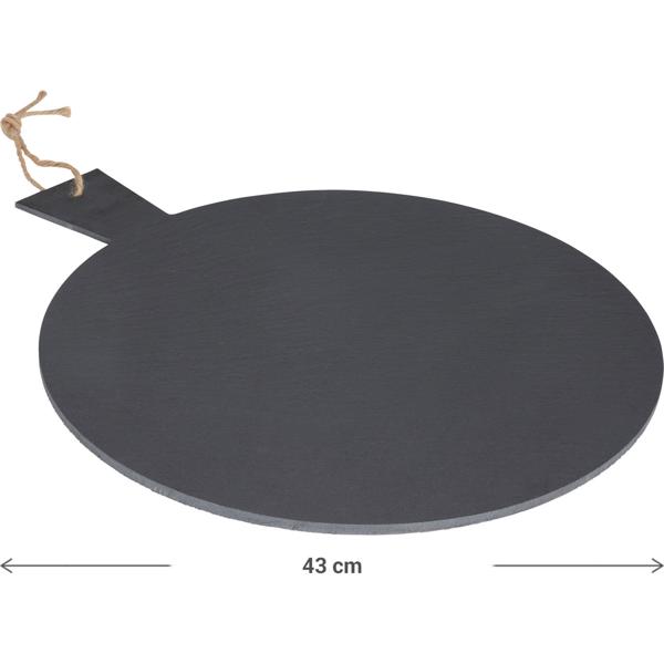 Plateau de Service Rond en Ardoise avec Poignée - Décoration de Table Élégante - Idéal Fêtes, Apéritifs, Buffets - Ø 35 cm