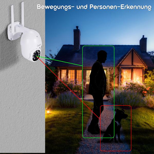 Professionelles Funk-Überwachungssystem mit 4 - 2K Schwenk-Kameras - Helle Nachtsicht, Bewegungsmelder & Live App-Zugriff, IP66 – Schützen Sie Ihr Eigentum