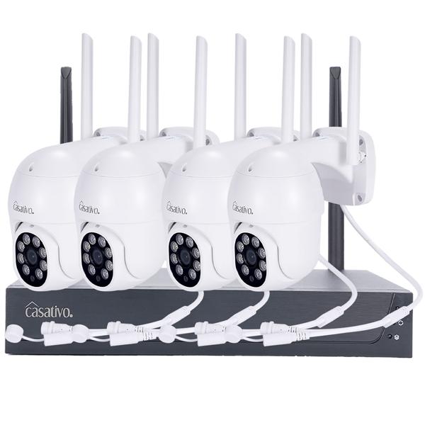Professionelles Funk-Überwachungssystem mit 4 - 2K Schwenk-Kameras - Helle Nachtsicht, Bewegungsmelder & Live App-Zugriff, IP66 – Schützen Sie Ihr Eigentum