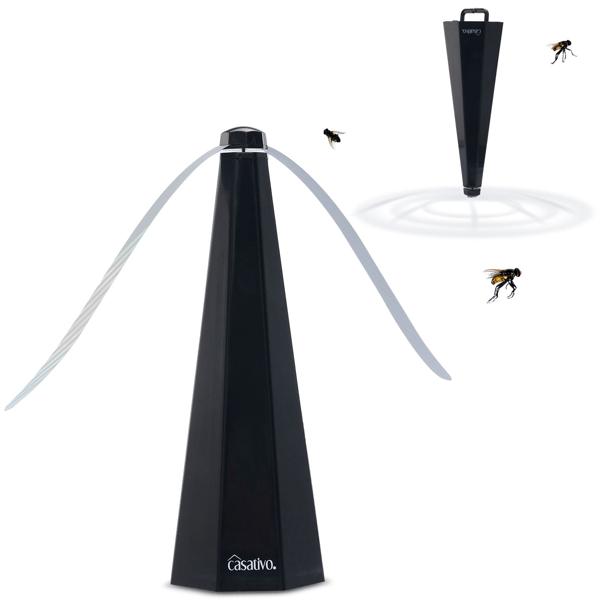 Batteria repellente per insetti mobile a 2 ali e USB: repellente per mosche delicato ed efficace per la tavola e in viaggio, flessibile quando si mangia e all‘aperto