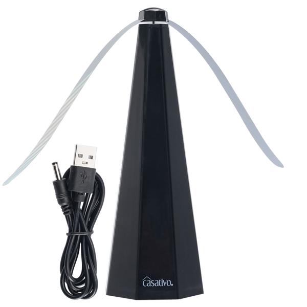 Batteria repellente per insetti mobile a 2 ali e USB: repellente per mosche delicato ed efficace per la tavola e in viaggio, flessibile quando si mangia e all‘aperto