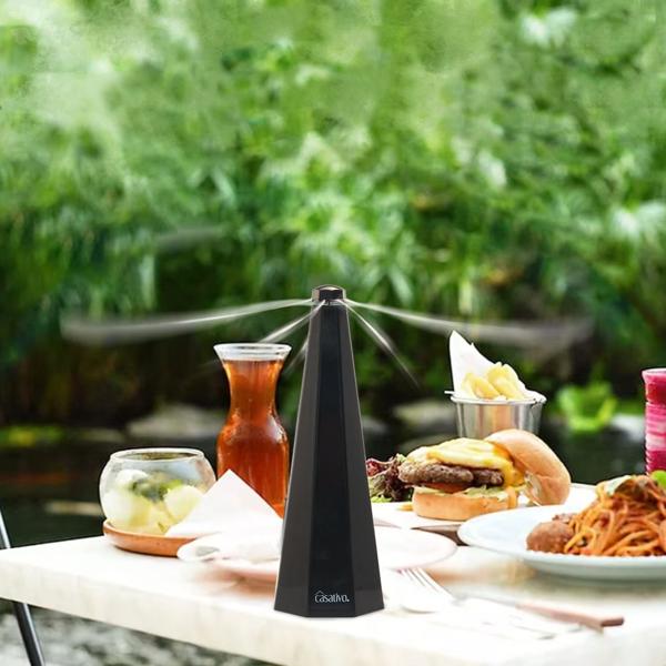 Batteria repellente per insetti mobile a 2 ali e USB: repellente per mosche delicato ed efficace per la tavola e in viaggio, flessibile quando si mangia e all‘aperto