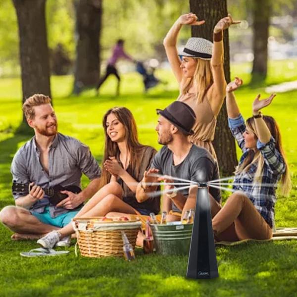 Batteria repellente per insetti mobile a 2 ali e USB: repellente per mosche delicato ed efficace per la tavola e in viaggio, flessibile quando si mangia e all‘aperto
