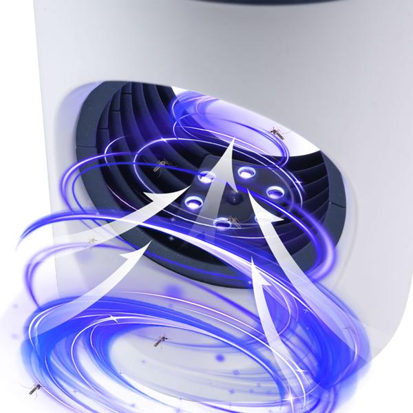 Effektiver Insektenvernichter mit UV-Licht & starker Saugfunktion: Entfernt Mücken & Fliegen hygienisch & sicher, ideal für Haus, Garten & Camping