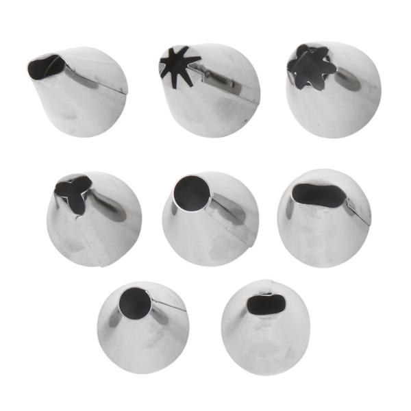 Silikon Spritzbeutel-Set mit 8 Edelstahl-Tüllen - Ideal zum Verzieren von Torten, Kuchen & Cupcakes - Wiederverwendbar & leicht zu reinigen