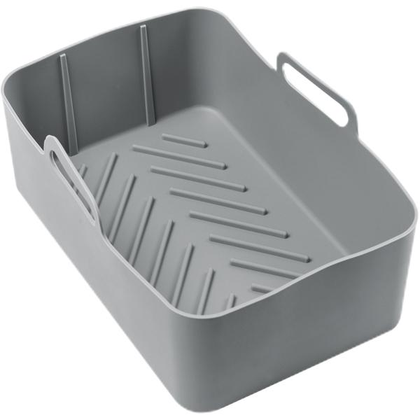 Hochwertige Silikonform für Dual-Heissluftfritteuse, grau, 20 x 12,7 x 7 cm, Antihaft, hitzebeständig & spülmaschinenfest, für perfekte Ergebnisse