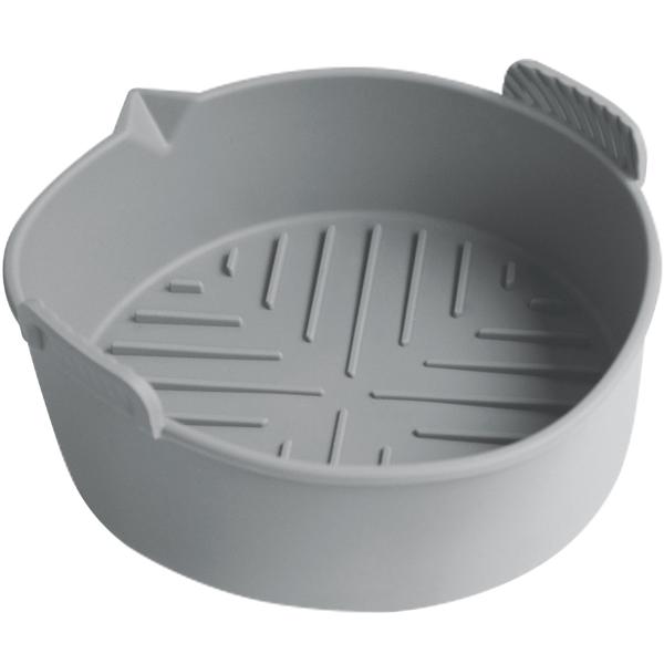 Stampo in silicone di alta qualità per friggitrice ad aria calda, grigio, Ø 19 x H 6 cm, antiaderente, resistente al calore e lavabile in lavastoviglie, per risultati perfetti