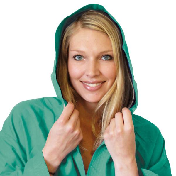 Peignoir en microfibre, 80% polyester, 20% polyamide, vert, XXL