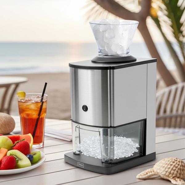 Tritaghiaccio elettrico, acciaio inox, 80W, 1 kg/min: potente tritaghiaccio per cocktail e dessert perfetti, potente ed efficiente
