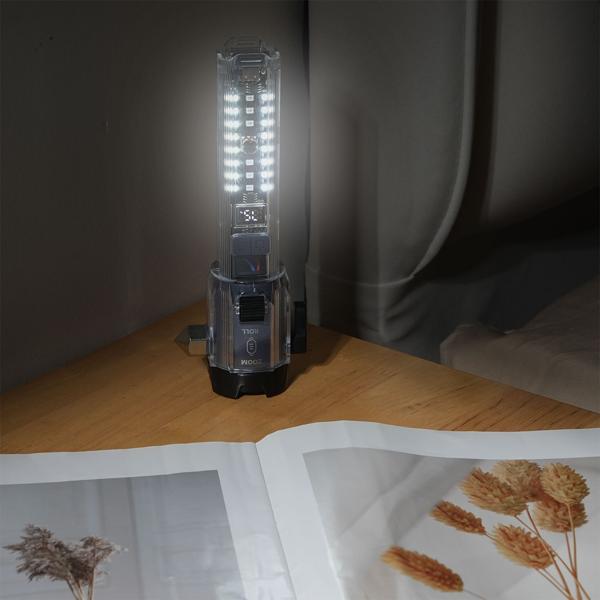 Leistungsstarke Akku-Taschenlampe mit Notfallhammer, Gurtschneider & Powerbank - Ihr zuverlässiger Begleiter für Auto, Camping & Notfälle