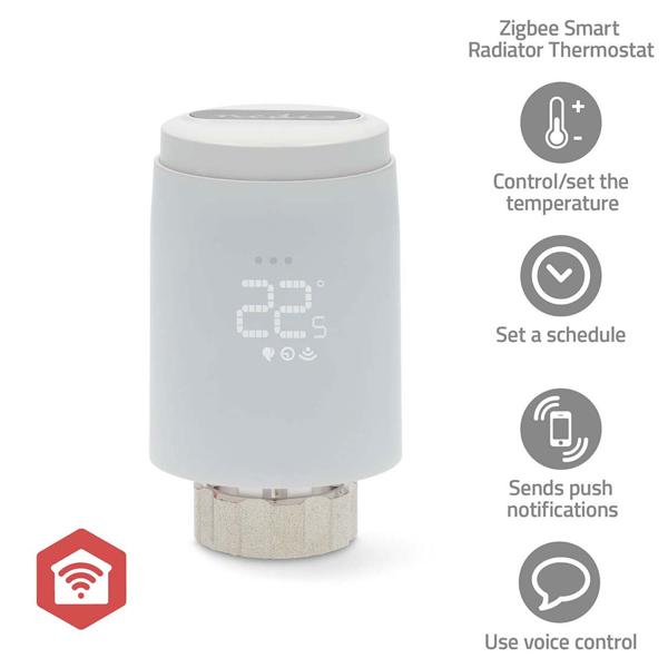 6er-Set Smartes Heizkörperthermostat, Zigbee-Gateway, Anti Kalk u. Anti Frost, App zur Steuerung, komp. zu Alexa, Google, Siri