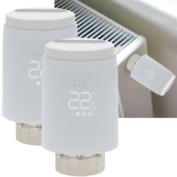 6er-Set Smartes Heizkörperthermostat, Zigbee-Gateway, Anti Kalk u. Anti Frost, App zur Steuerung, komp. zu Alexa, Google, Siri