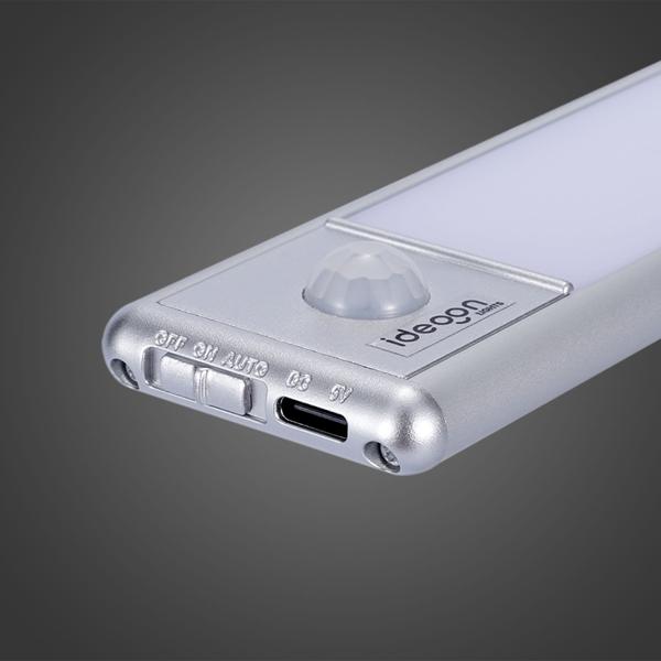 Flache Akku LED-Lichtleiste, 20,5cm mit Bewegungssensor: Kabellos, hell & energiesparend – Perfekt für Schrank, Flur & Küche