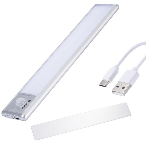 Flache Akku LED-Lichtleiste, 20,5cm mit Bewegungssensor: Kabellos, hell & energiesparend – Perfekt für Schrank, Flur & Küche