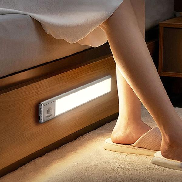 4er-Set Flache Akku LED-Lichtleiste, 20,5cm mit Bewegungssensor: Kabellos, hell & energiesparend – Perfekt für Schrank, Flur & Küche